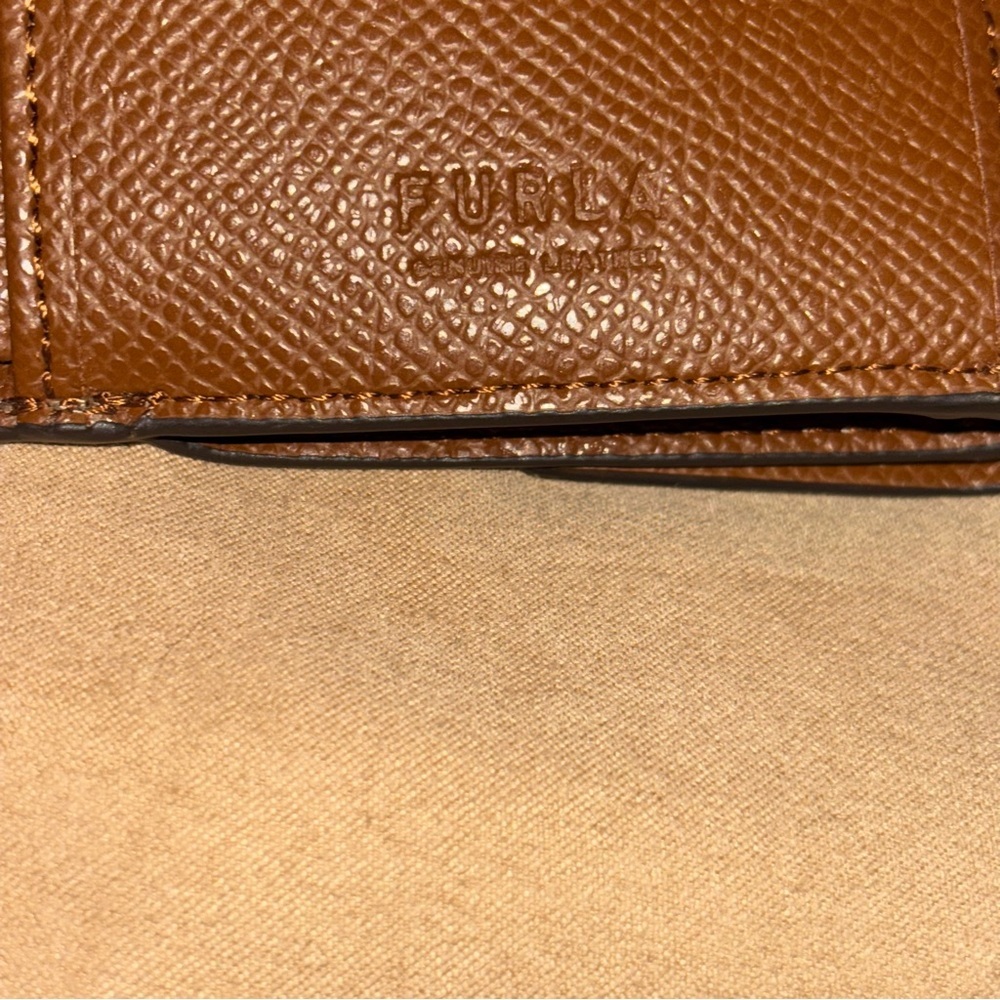 Furla Floral Wallet Coin Pocket Tri-fold Mini Leather Wallet - Picture 9 of 11